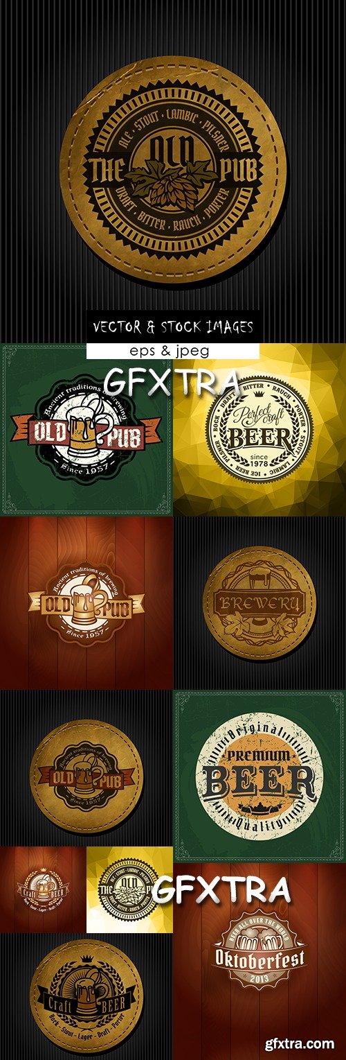Beer and brewing festival logo grunge premium