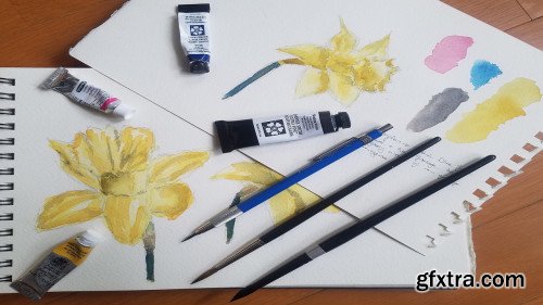 How to Paint Easy Watercolor Daffodils