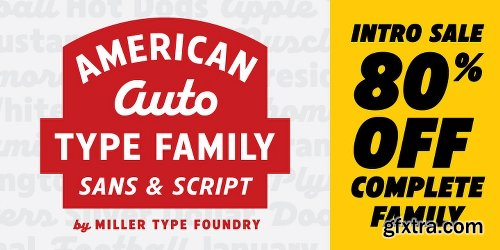 American Auto Font Family - 22 Fonts
