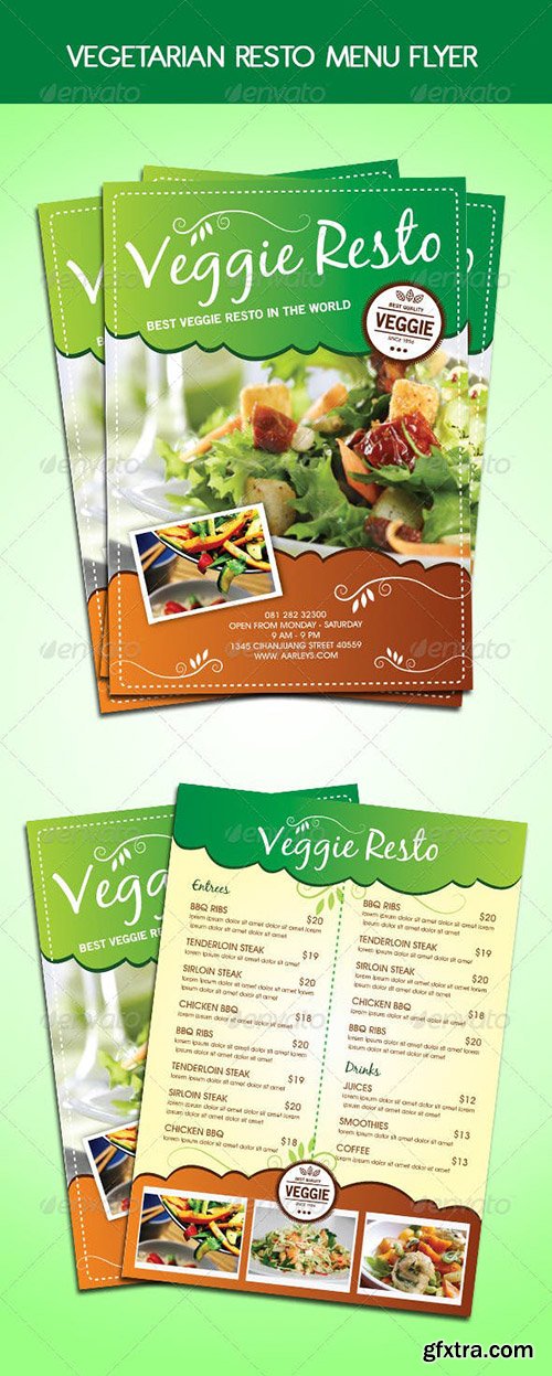 Vegetarian Resto Menu Flyer