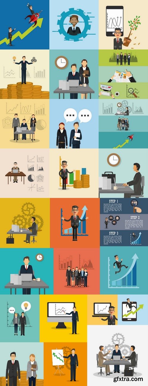Businessman infographics jobs profit 25 EPS