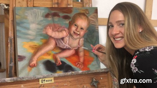 Oil Painting of a Baby
