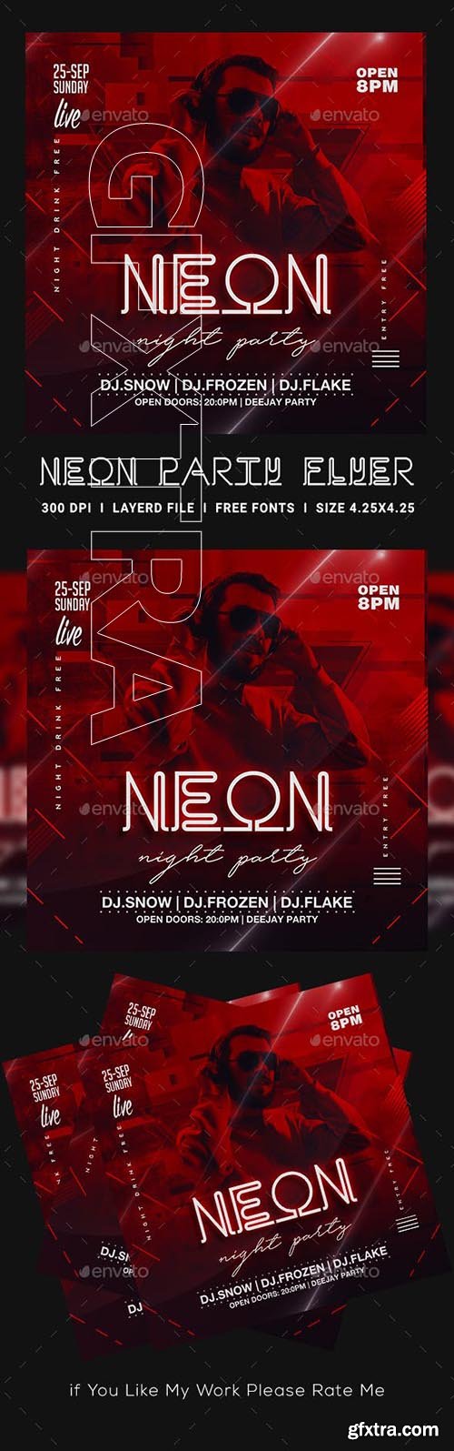 GraphicRiver - Neon Party Flyer 23452974