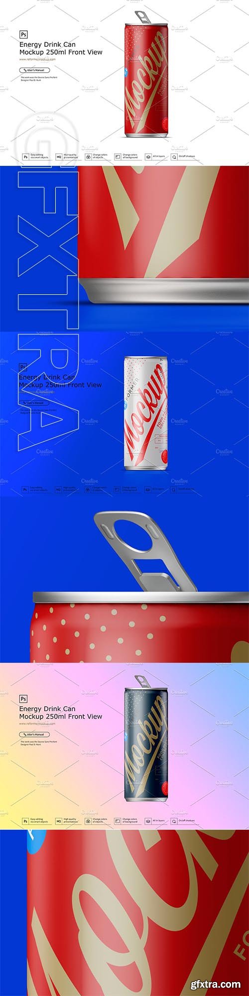 CreativeMarket - Energy Drink Can Mockup 250ml Front View 3592608