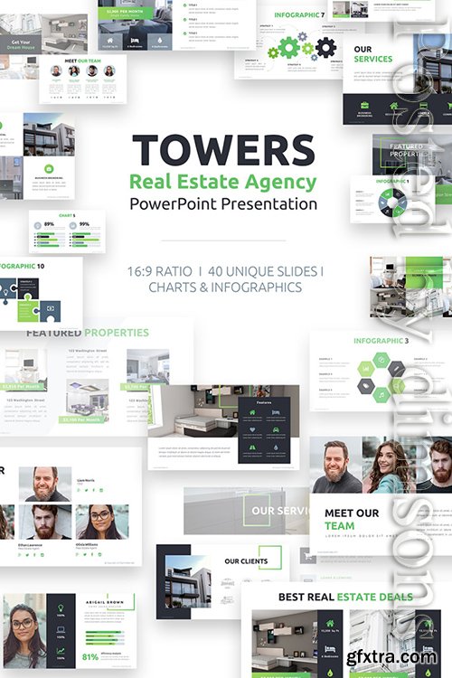 Towers Real Estate Agency PowerPoint Template