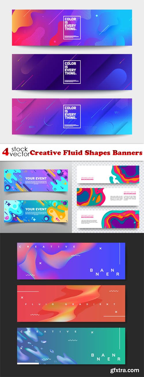 Vectors - Creative Fluid Shapes Banners