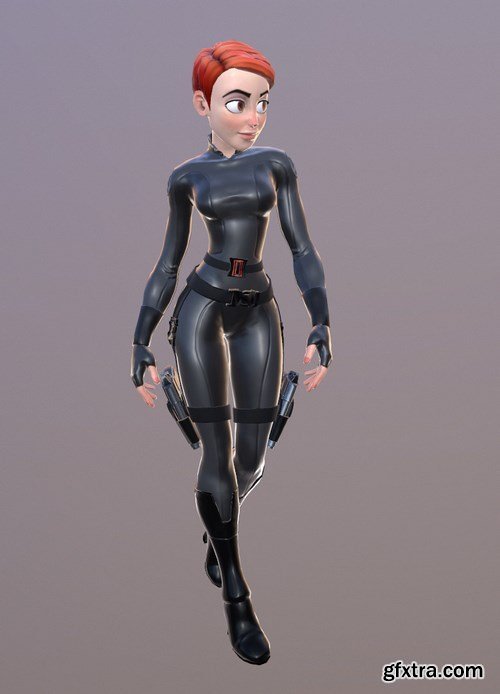 Cartoon Agent Girl 3D Model