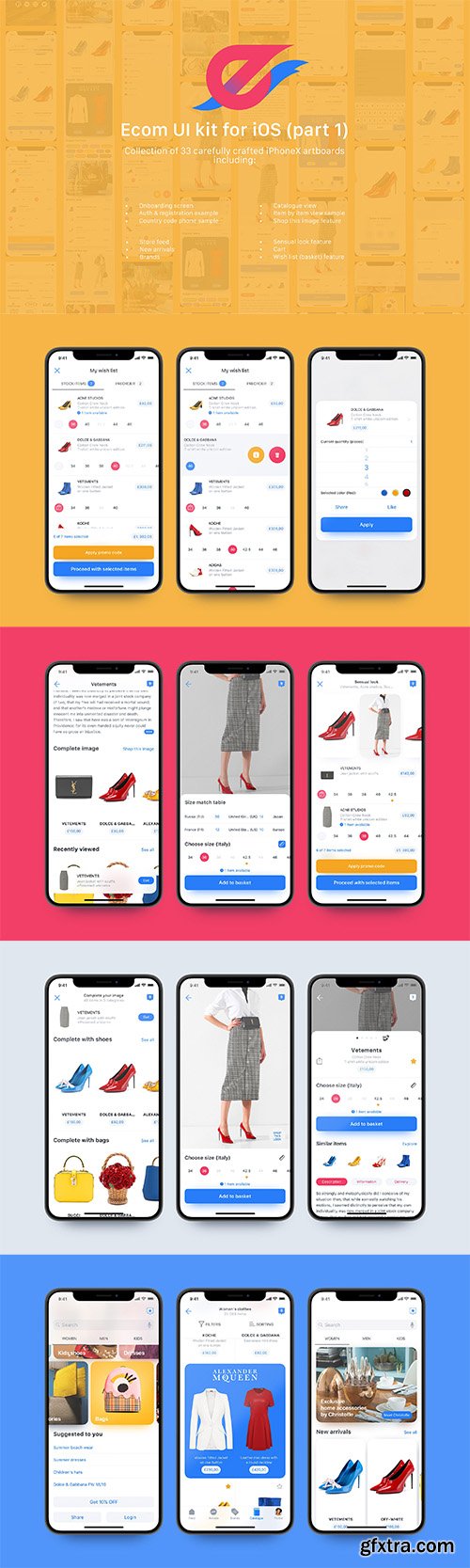 Luxury e-commerce iOS UI kit