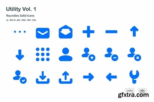 Utility Roundies Solid Glyph Icons