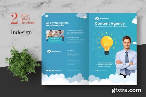 Clean Content Marketing Agency Bifold Brochure