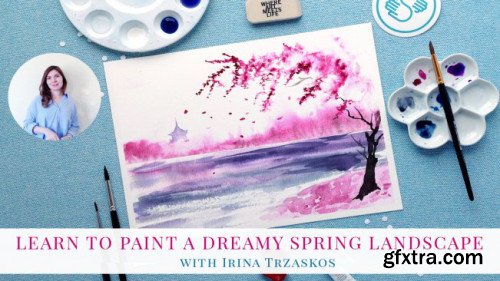 Learn to Paint a Dreamy Spring Landscape in Watercolor