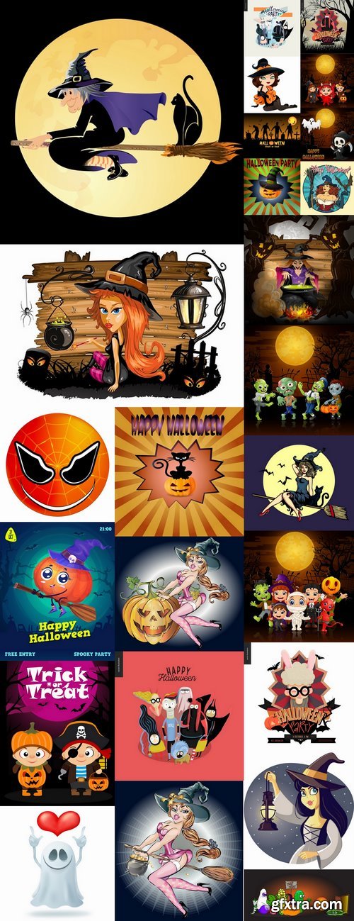 Cartoon halloween costume thanksgiving day vector image 25 EPS