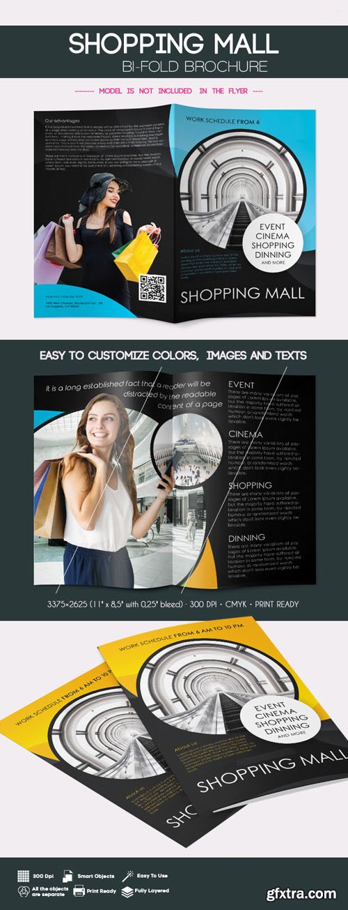 Shopping Mall Bi-Fold Brochure PSD Templates
