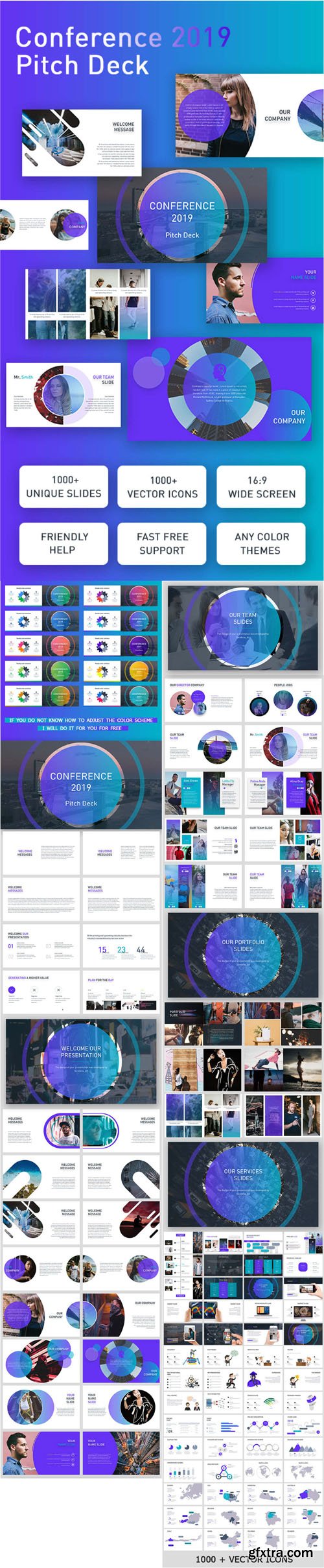 Conference Pitch Deck Powerpoint PPTX Template