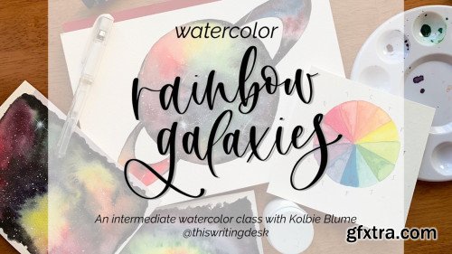 Watercolor Rainbow Galaxies