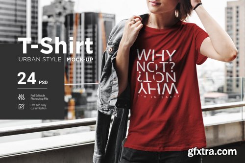 CreativeMarket - T-Shirt Mock-Up Urban Style 3056450