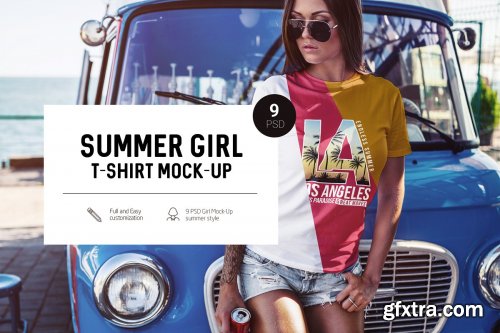 Summer Girl T-Shirt Mock-Up
