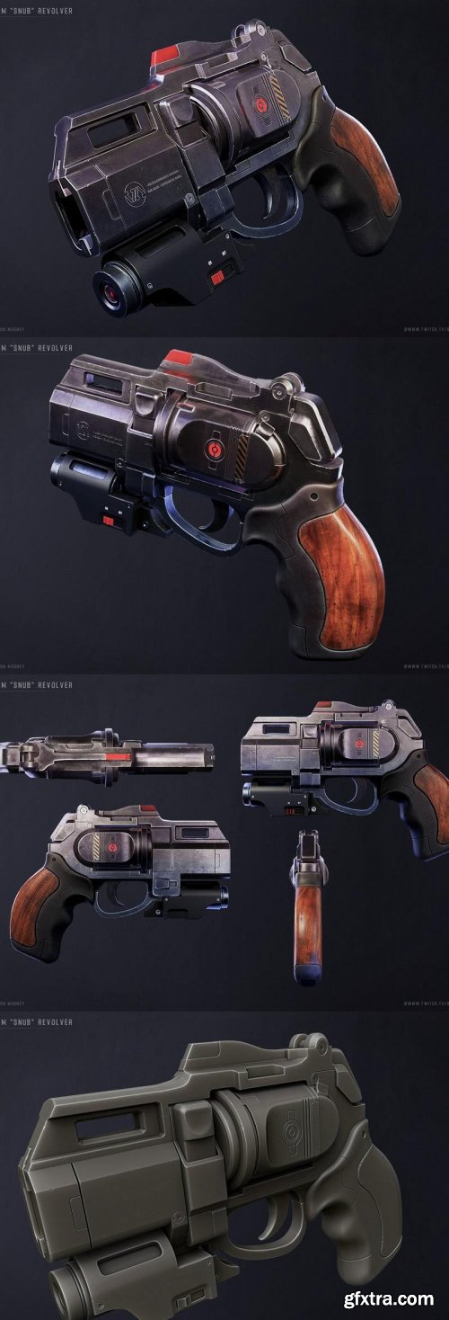 Cyberpunk Revolver – 3D Model