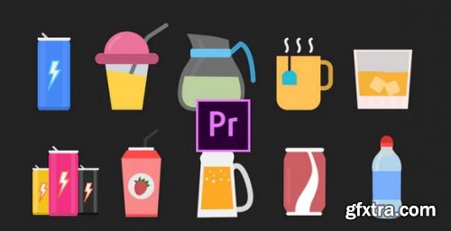 Drinks Animated Icons - Premiere Pro Templates 203175