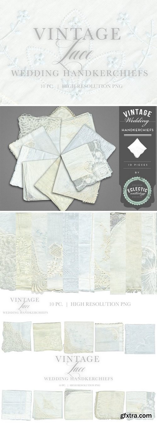 CM - Vintage Lace Wedding Handkerchiefs 12131