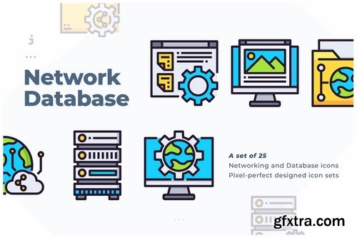 25 Networking and Database Icon set