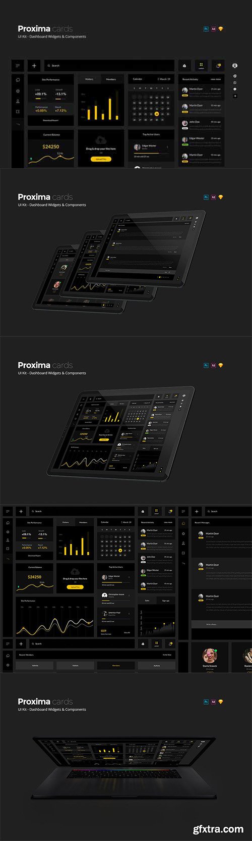 Proxima UI Kit - Dashboard Widgets + Components