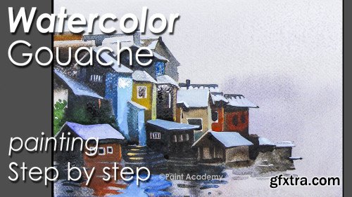 Watercolor and Gouache | Landscape Painting in Gouache Technique