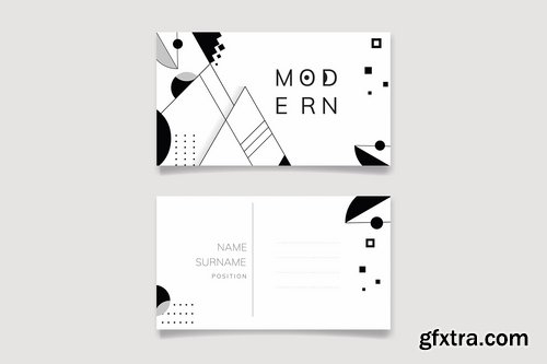 black and white business name card Template