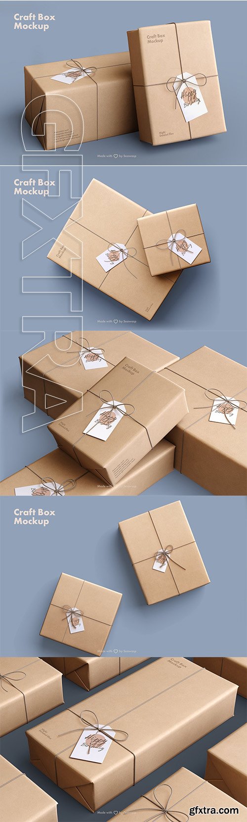 CreativeMarket - Craft Paper Giftbox Mockup 3180353