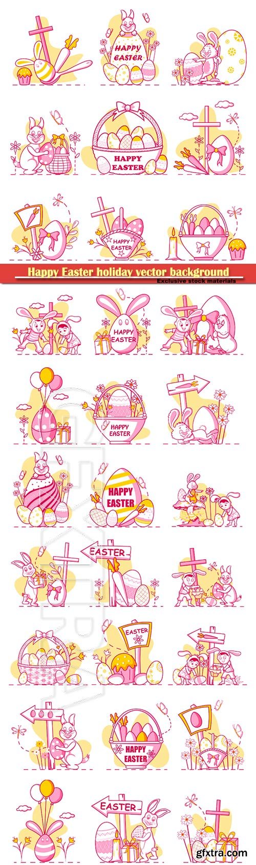 Happy Easter holiday celebration background in vector
