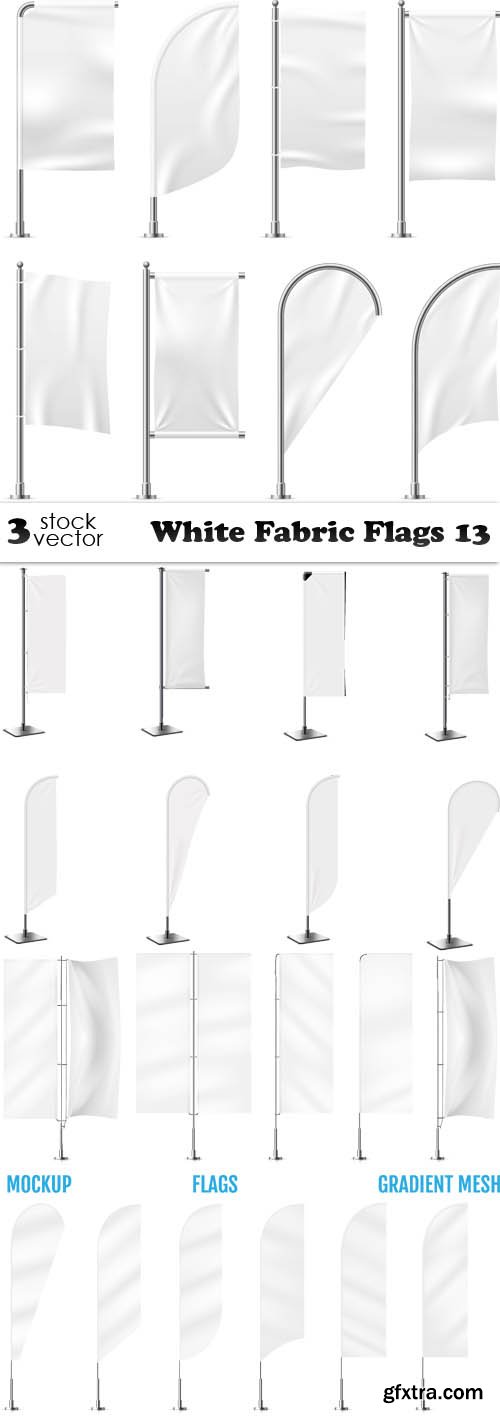 Vectors - White Fabric Flags 13