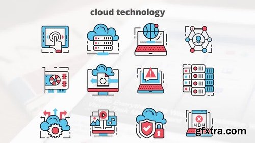 MotionArray Cloud Technology – Flat Animation Icons 204422