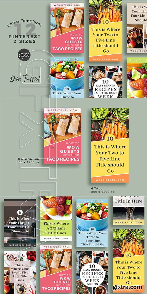 CreativeMarket - Pinterest Template in Canva - Pantry 3484563