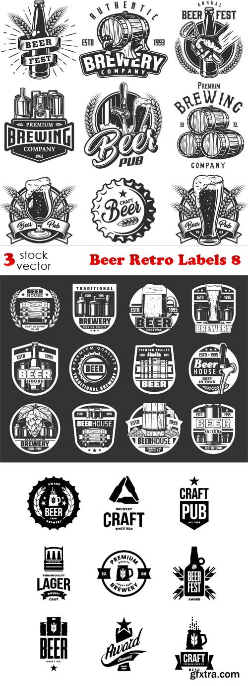 Vectors - Beer Retro Labels 8
