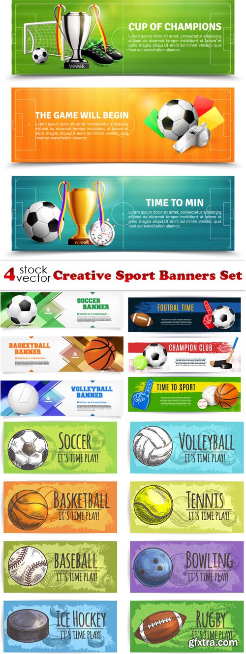 Vectors - Creative Sport Banners Set