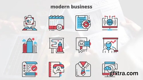 MotionArray Modern Business – Flat Animation Icons 204448
