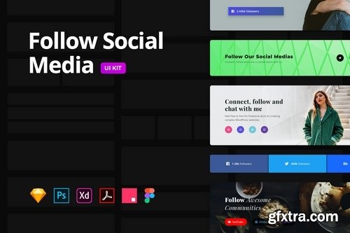 Follow Social Media – Multi-Format UI KIT