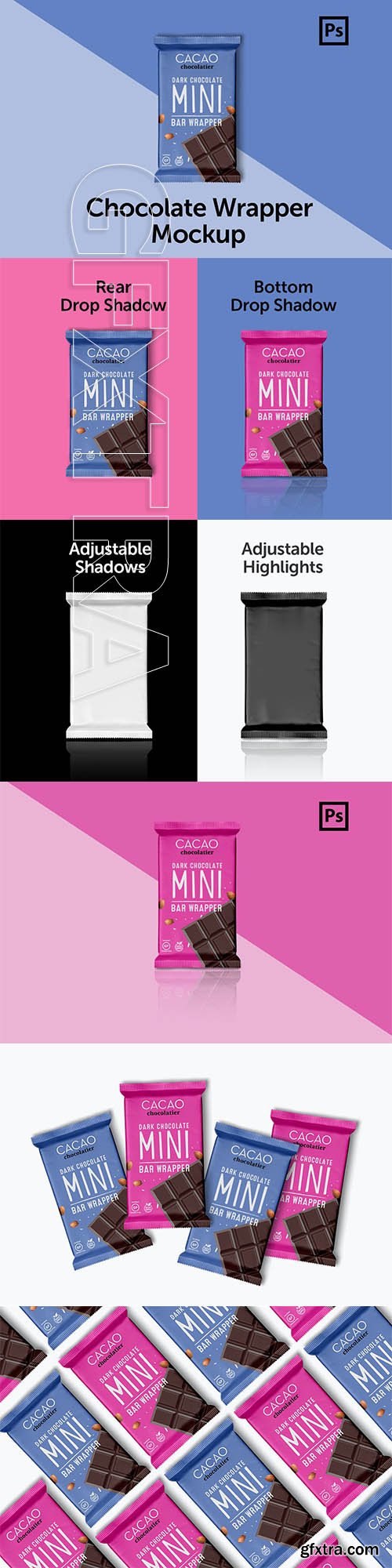 CreativeMarket - Mini Chocolate Wrapper Mockup 3653302