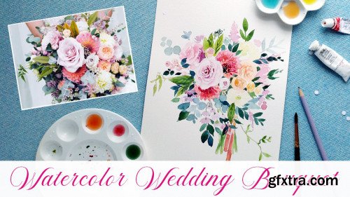Learn to Paint a Wedding Bouquet in Watercolor
