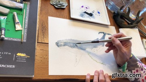 Painting a Watercolor Humpback Whale
