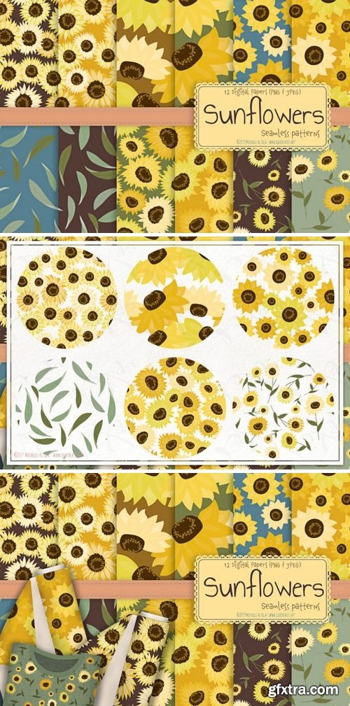 Sunflowers - Seamless Patterns