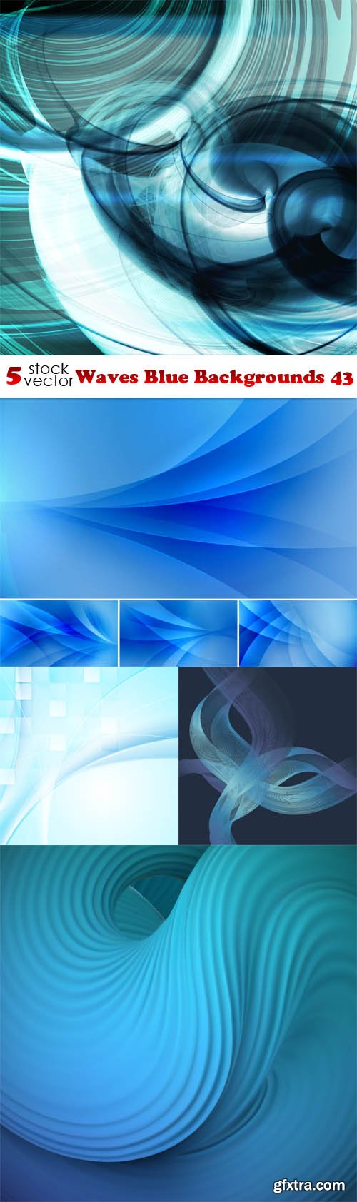 Vectors - Waves Blue Backgrounds 43
