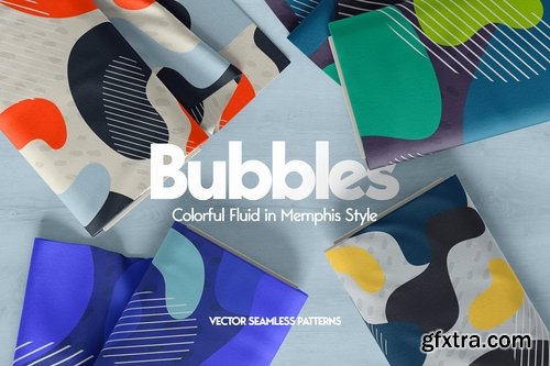 Colorful Bubbles Seamless Pattern in Memphis Style
