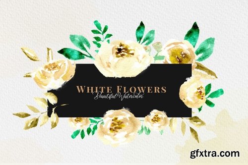 40 Pack - White Flower Watercolor