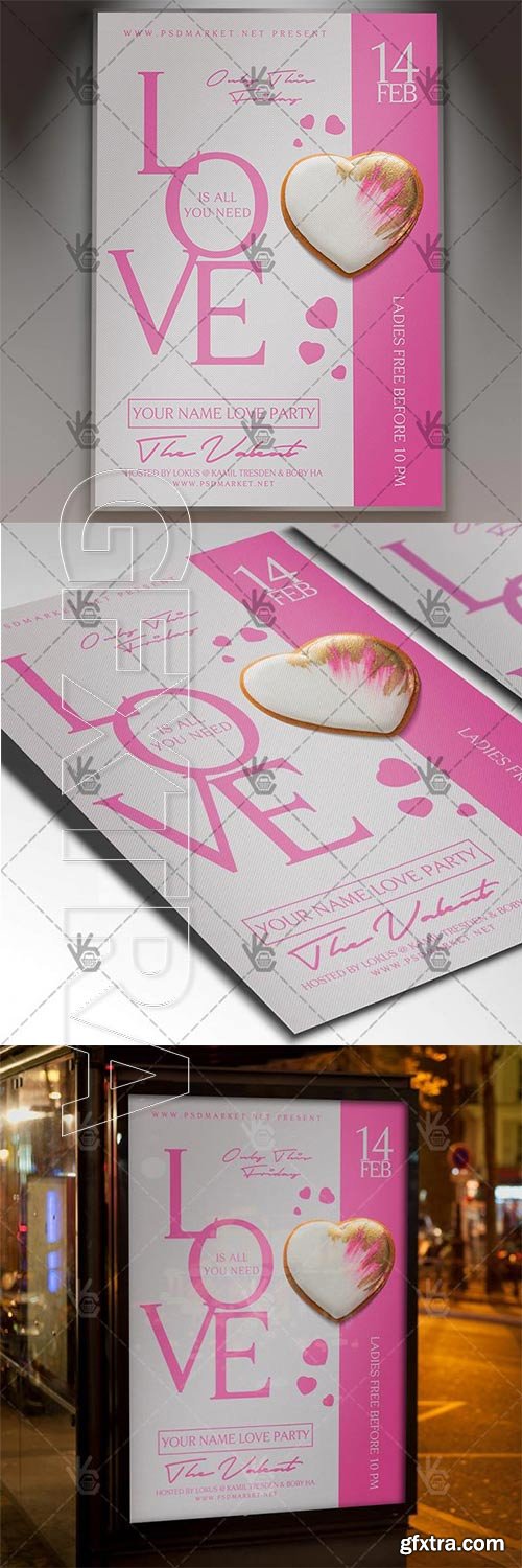 Love Party – Valentines Flyer PSD Template