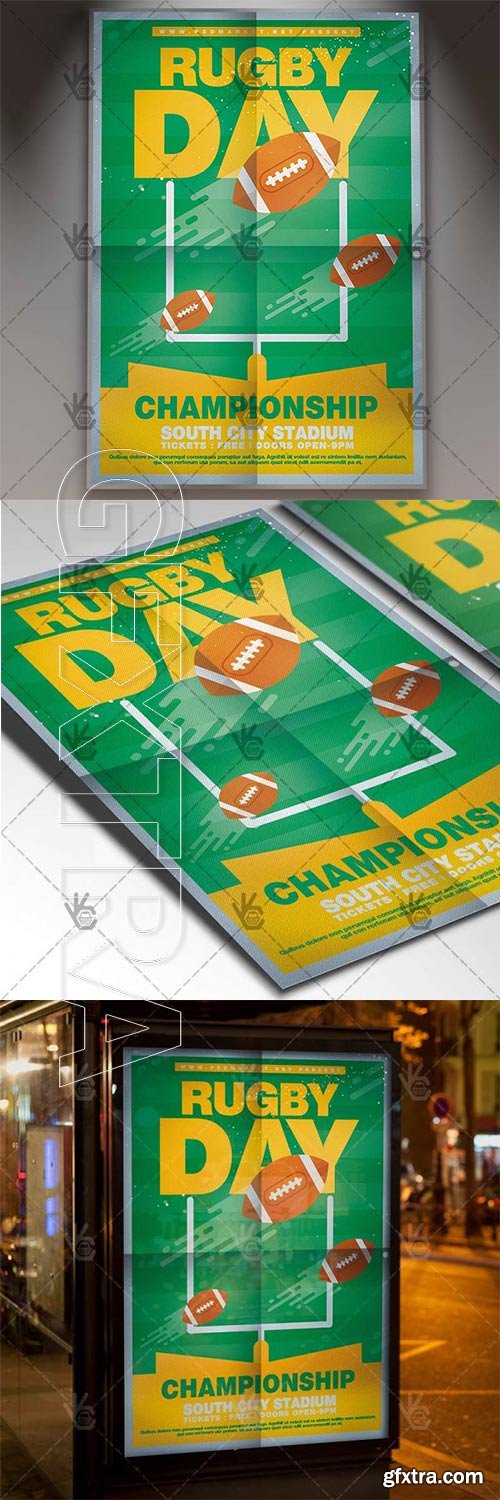 Rugby Day – Sport Flyer PSD Template