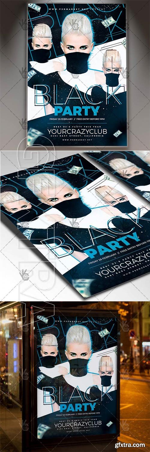 Black Party Night – Club Flyer PSD Template