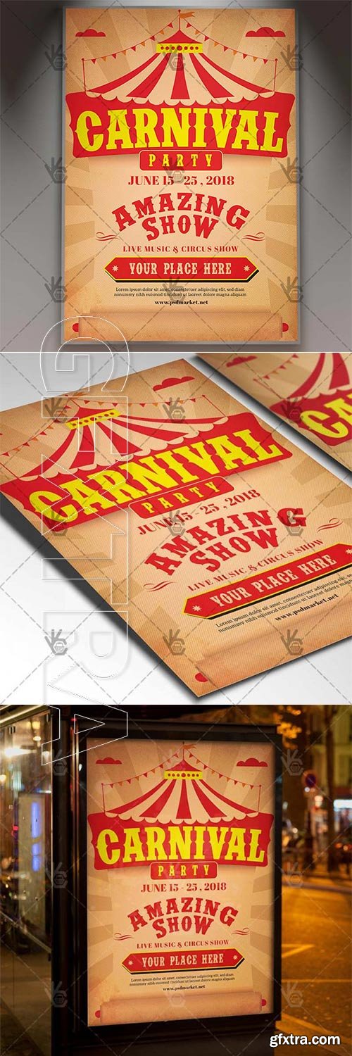 Carnival Amazing Show – Circus Flyer PSD Template