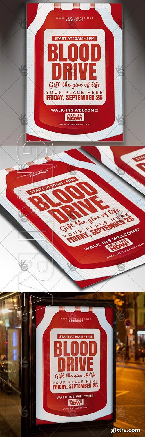 Blood Drive Flyer – Community PSD Template