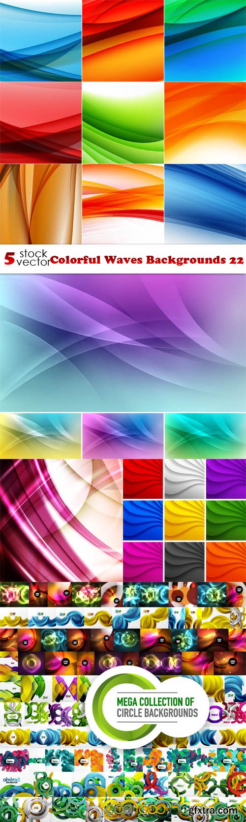 Vectors - Colorful Waves Backgrounds 22
